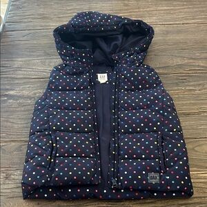 GAP Multicolor Polka Dot Hooded Vest
